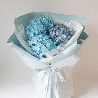 티파니 블루 수국 꽃다발